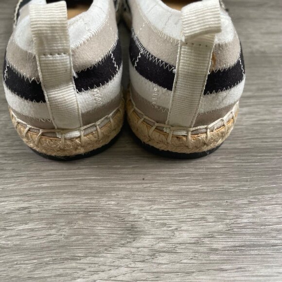 Adrienne Vittadini Women's Size 7.5M Black/Tan/White Stripe Slip on Casual Flats - Picture 6 of 12